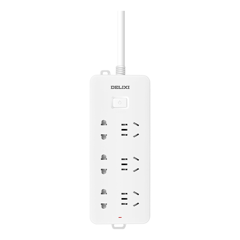 德力西CD98J-L排插三位五孔+三位二孔 1.8米 CD98J-LK3X3Z 1.8 只 白色